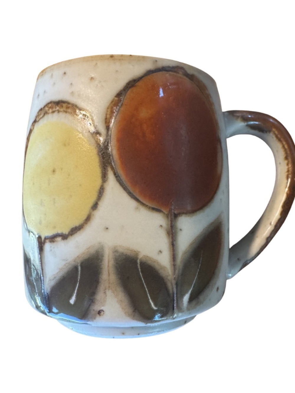 Vintage Otagiri Style Floral Stoneware Mugs Japan 1970s Cabin Cottagecore 4 - Picture 3 of 6